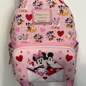 Loungefly Pink Disney Mickey and Minnie Backpack 2026 Valentines